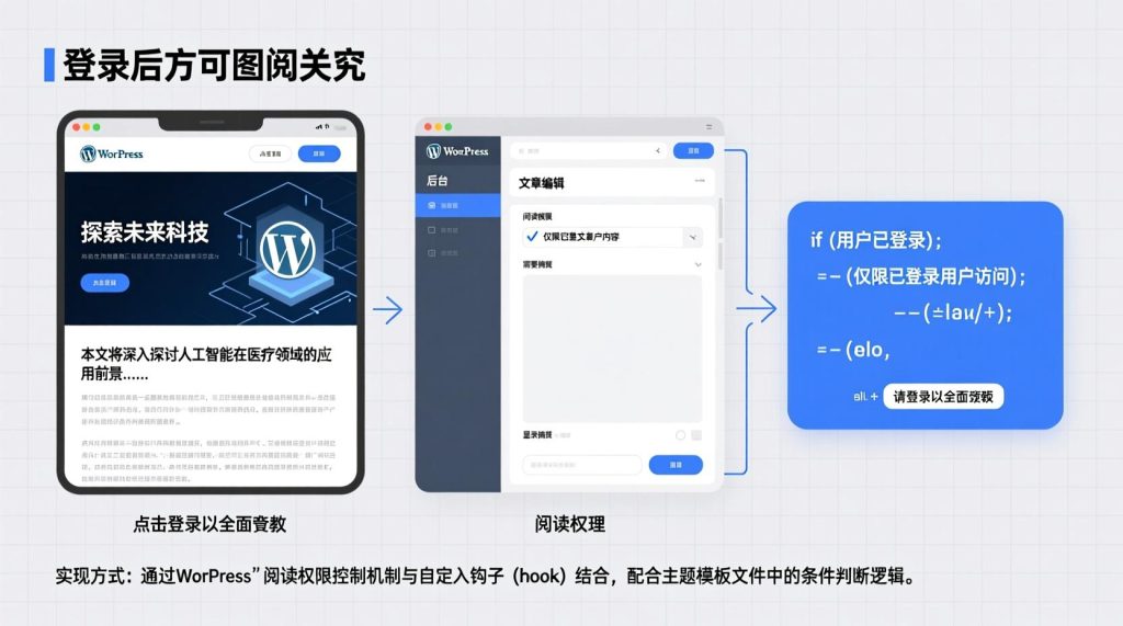 WordPress 如何实现登录后才可以阅读全文